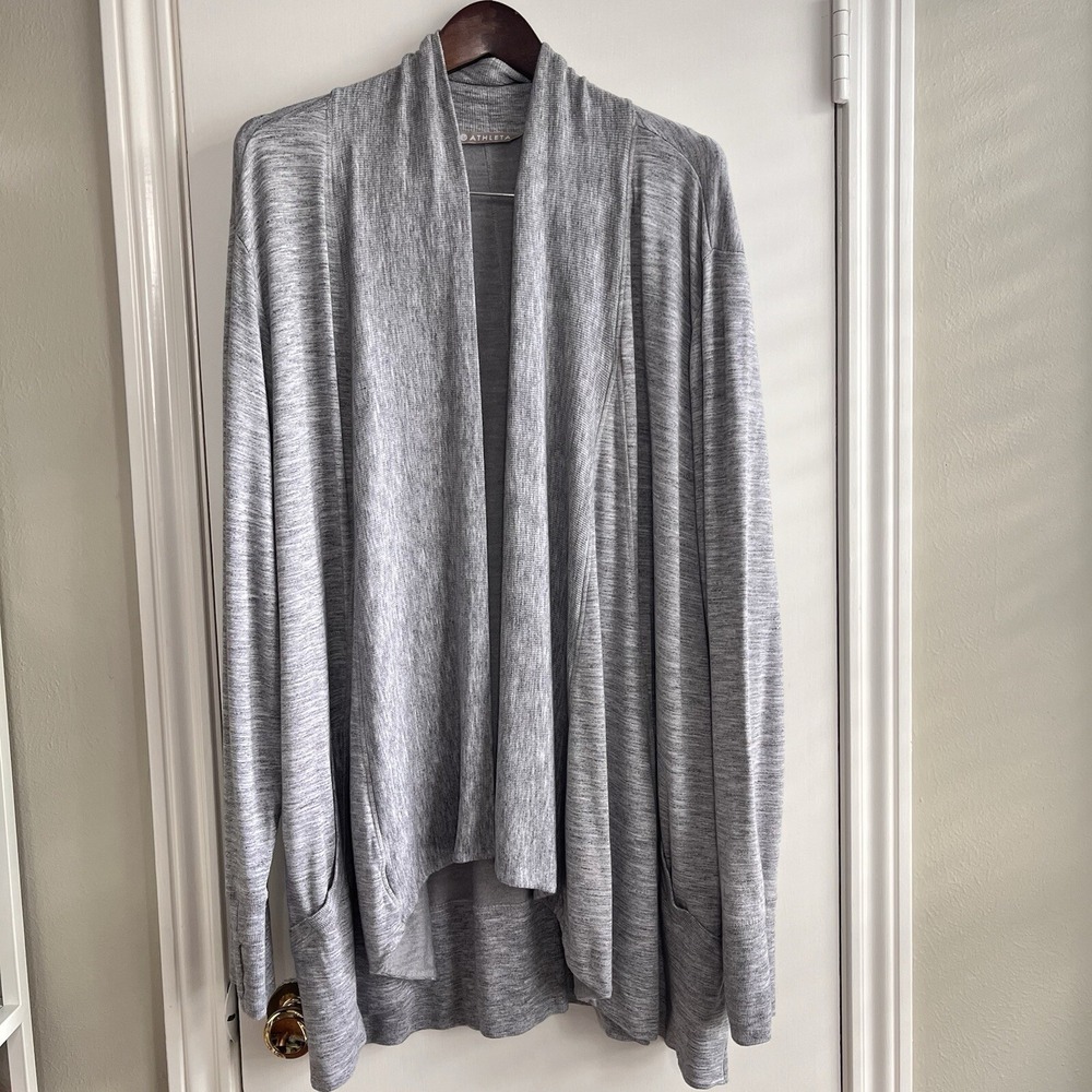 Athleta Pranayama Restore Wrap Size 2X Long Cardigan Duster Sweater Gray 777944